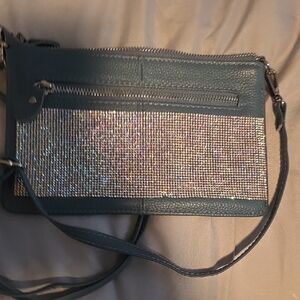 Chic Blue and Silver Crossbody Bag